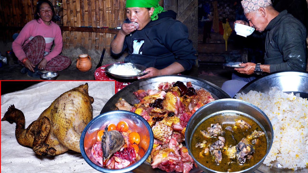 Local chicken at dinner || Family Dinner in the Jungle: Delicious & Authentic ||