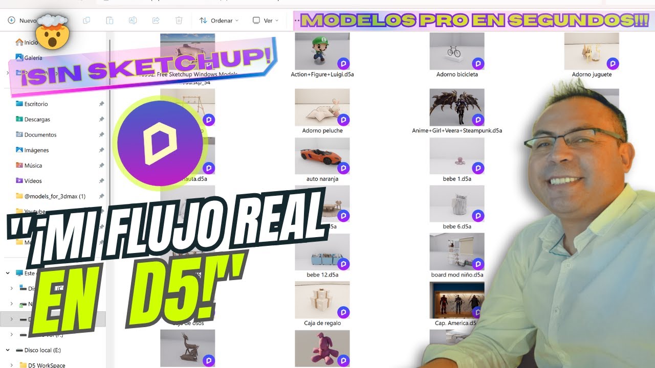👉 “¡NO USO SKETCHUP MÁS! 😱 Mi flujo real en D5 con modelos listos al instante”
