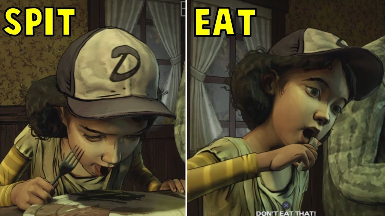 Let Clem Eats Human Meat vs Asks Her to Stop -All Choices- The Walking Dead