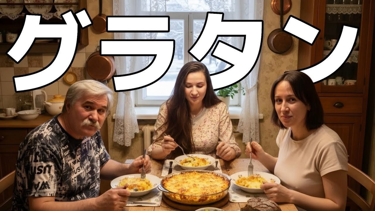 【感動】ロシア人家族が日本のグラタンに感無量！これがテレビで見た事あるやつか…