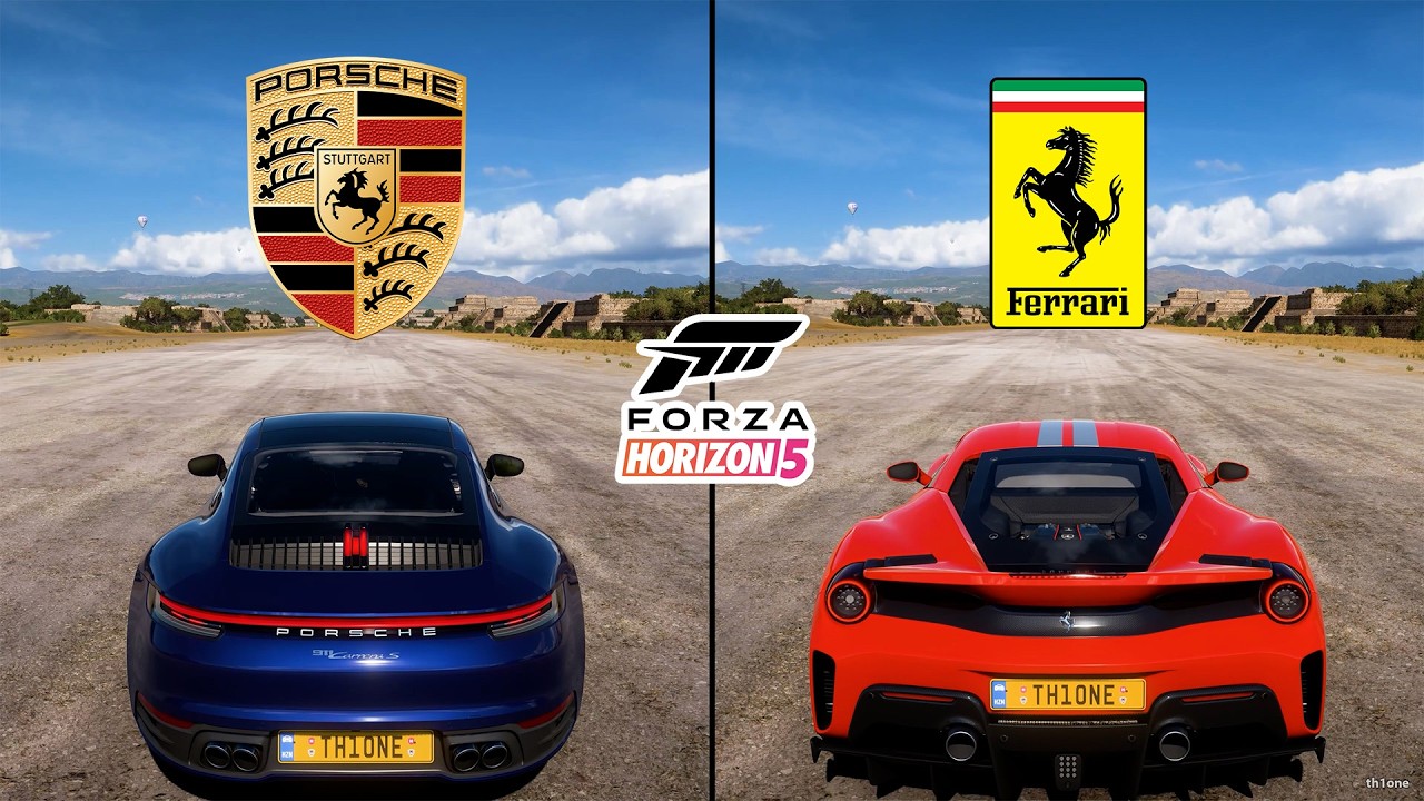 Forza Horizon 5 | Porsche 911 Carrera S 2019 vs. Ferrari 488 Pista 2019 Performance Comparison