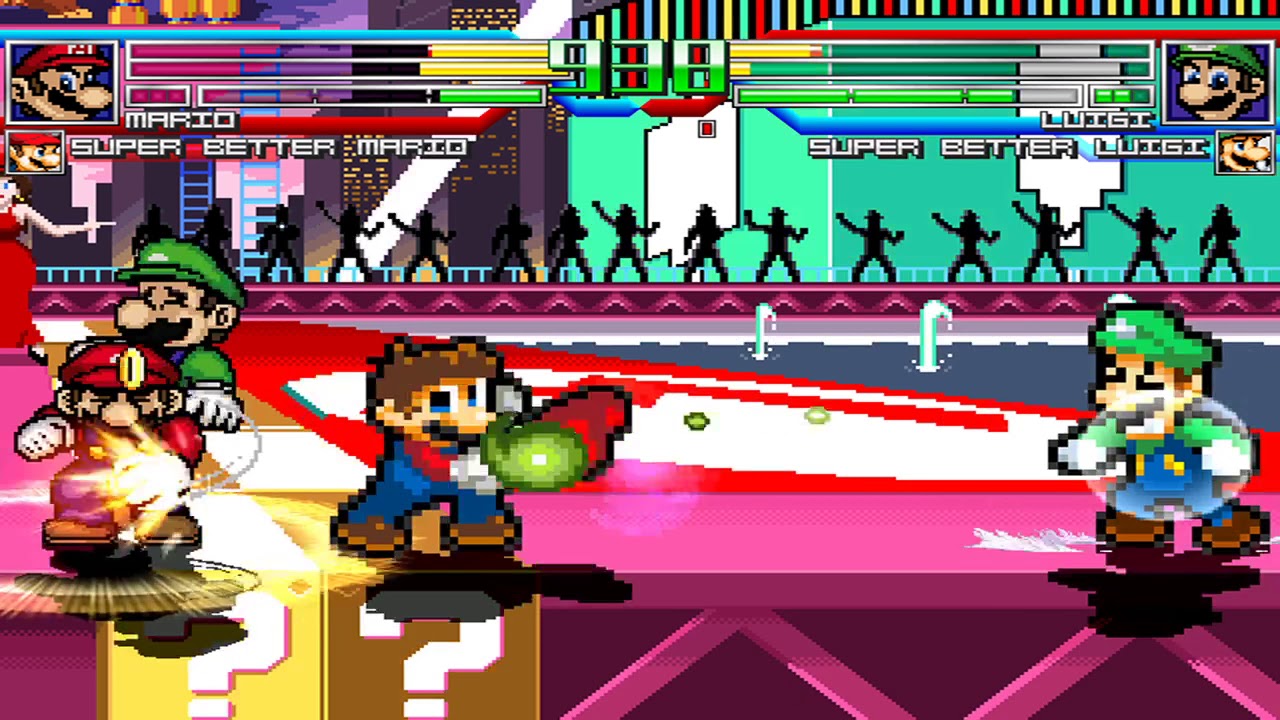 NICK54222 MUGEN: Super Mario and Super Better Mario VS Super Luigi and Super Better Luigi
