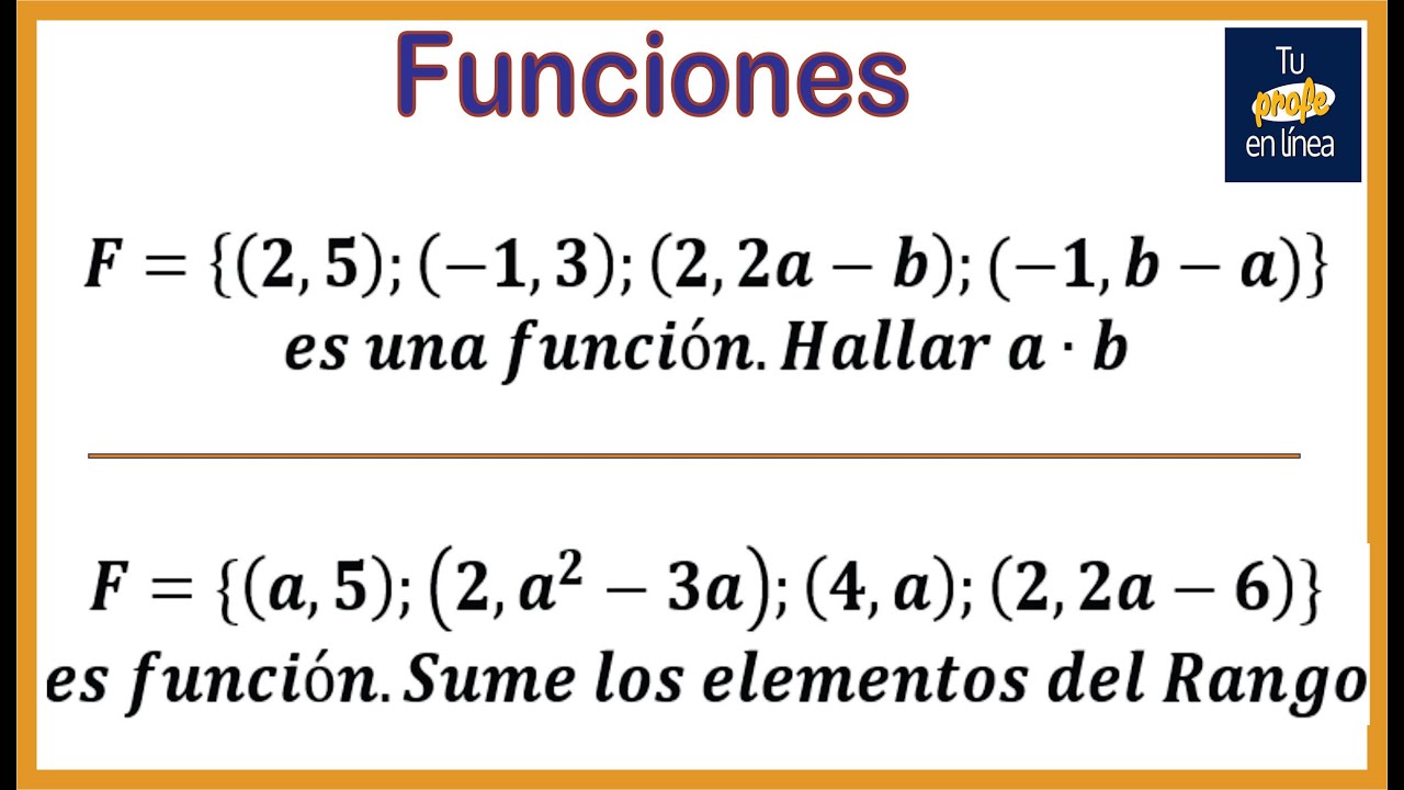 FUNCIONES: Ejercicios por Definición