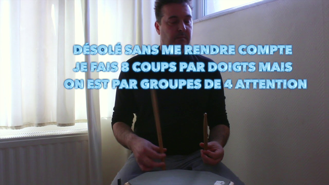 leçon de batterie technique "finger controle"  exercice inspiré de Gary Chaffee ok