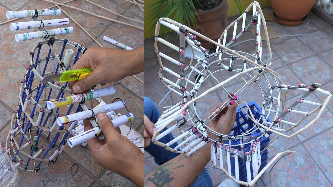 ELABORANDO castillo pirotecnico MEDIANO parte 3 (ARMADO DE PIEZAS)