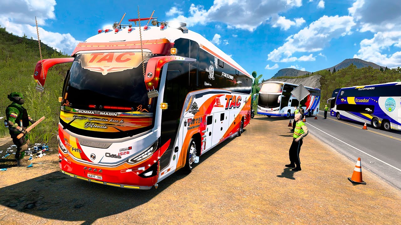 Autobús HINO de Ecuador Detenido Por Militares Terminal Ibarra Americn Truck Simulator