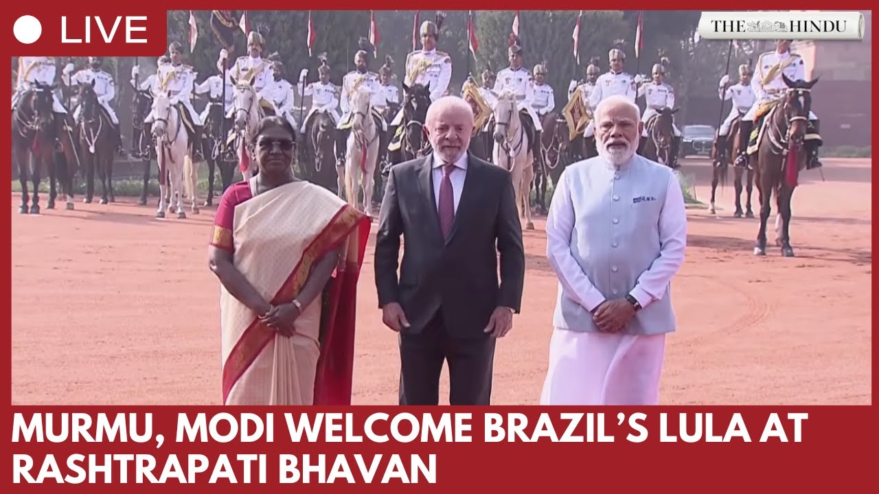 Ceremonial welcome of President Luiz Inácio Lula da Silva of Brazil at Rashtrapati Bhavan