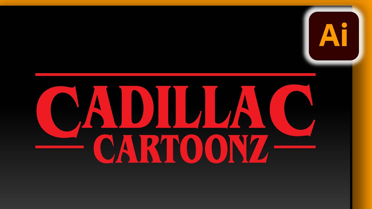 How to Create the Stranger Things Logo in Adobe Illustrator | #cadillacartoonz