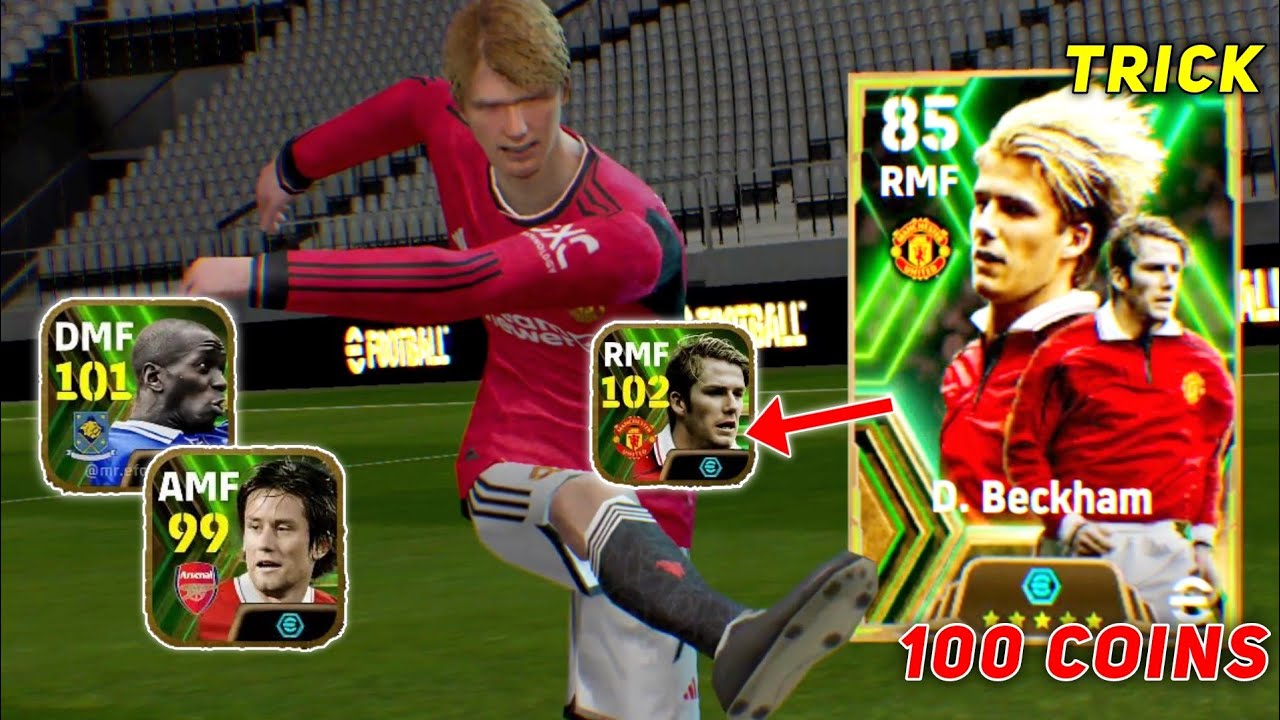 Trick To Get Epic English League Midfielders | 102 Rate D. Beckham, Makelele | eFootball 2024 Mobile