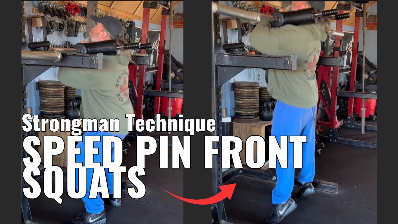 Speed Pin Front Squats - Strongman Training Library