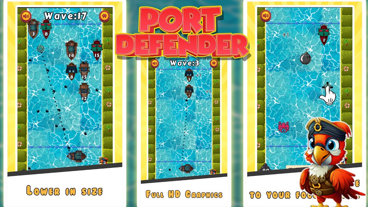 Port Defender || Construct 3 Game Template || Source code