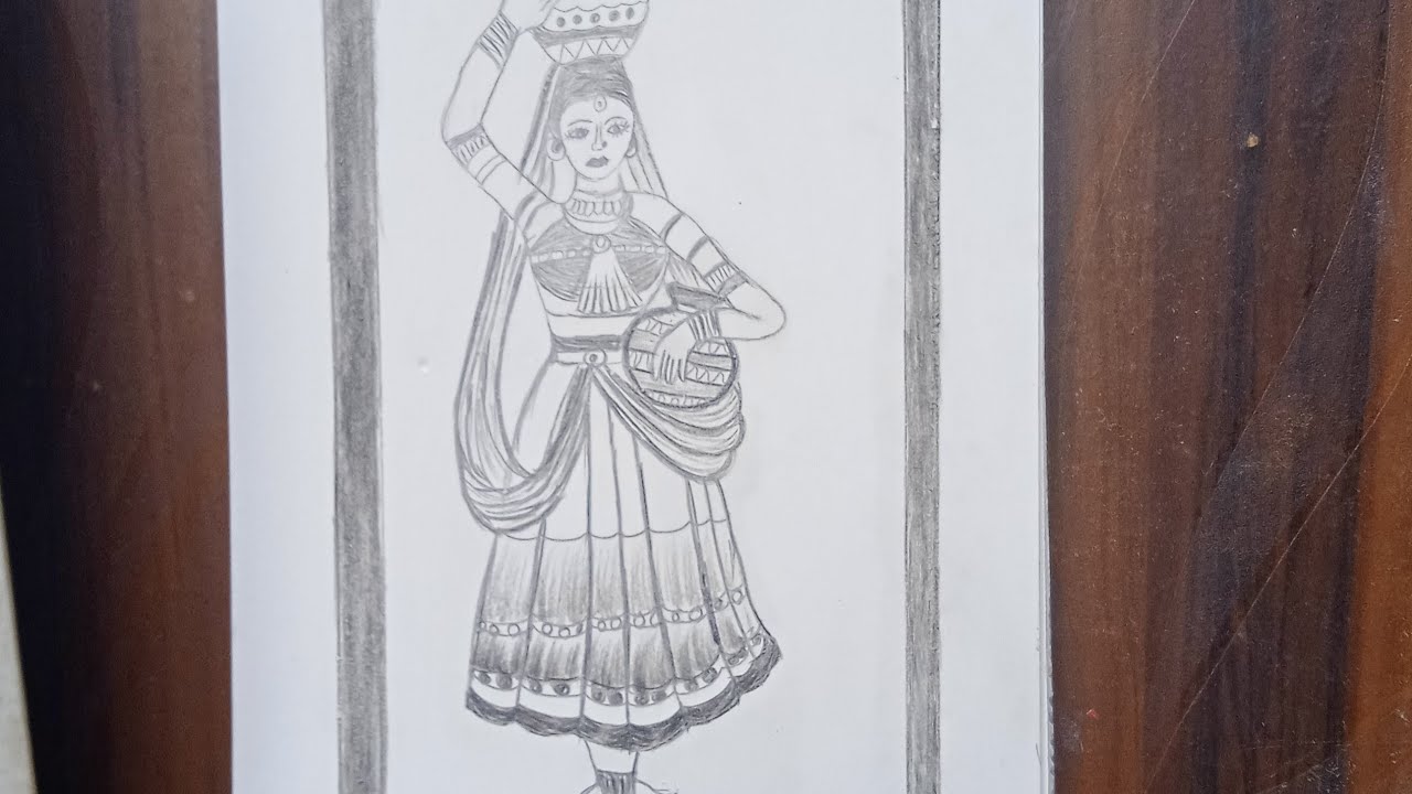 How To Draw Women Going To Pond?Panghat  Par Gati Hui Aurat Kaise Banaye?