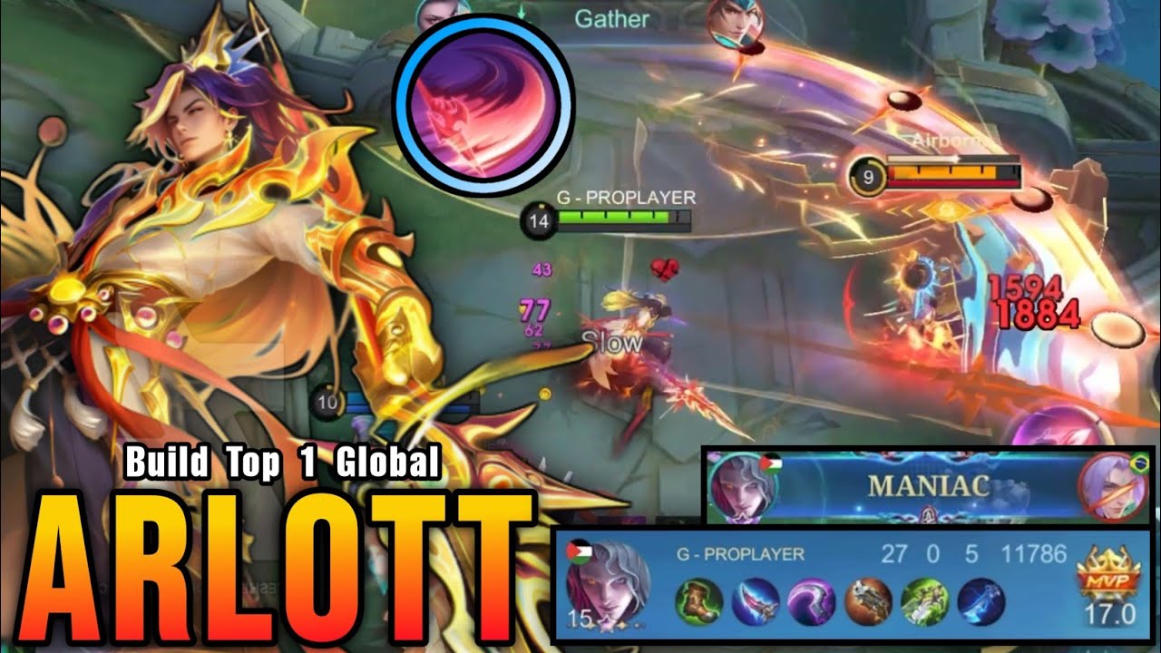 27 Kills + MANIAC!! Arlott Brutal Damage (INSTANT DELETE) - Build Top 1 Global Arlott ~ MLBB