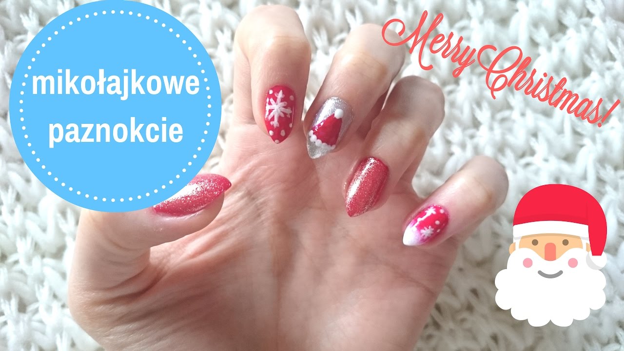 MIKOŁAJKOWE PAZNOKCIE - SANTA CLAUS NAIL ART