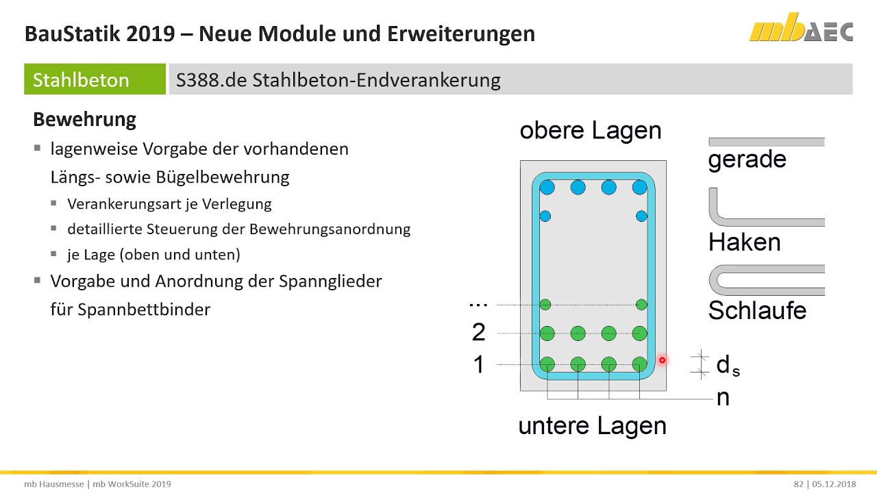 BauStatik 2019 - S388.de Stahlbeton-Endverankerung