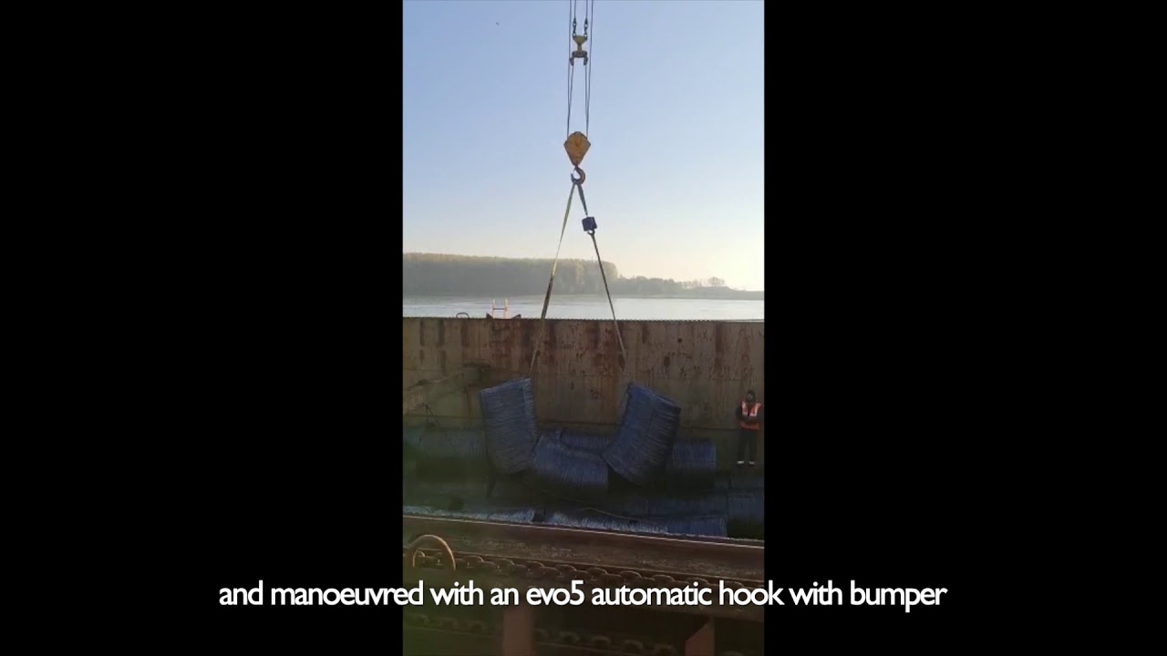 evo5 Automatic Hook with Bumper manoeuvring Steel Wire Coils | Smart Lifting Solutions | Elebia