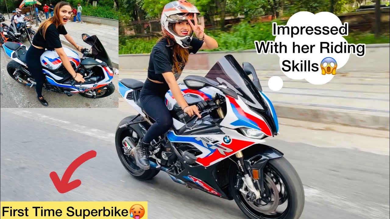 Random Cute Girl Rider❤️Race with my Superbike