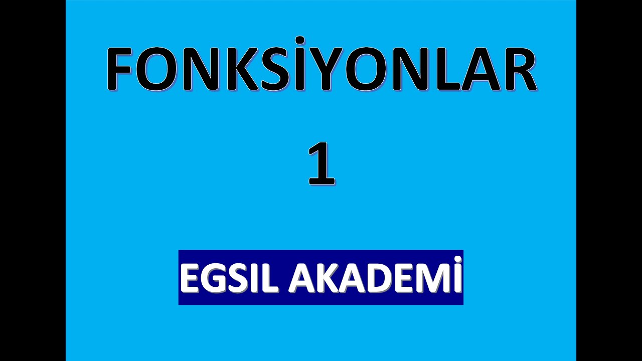 FONKSİYONLAR 1