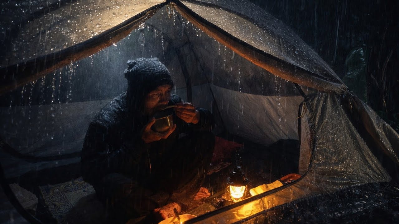 THE WORST RAIN STORM I'VE EVER EXPERIENCED ⚡ Solo Camping in Heavy Rain | Relaxing Rain ASMR