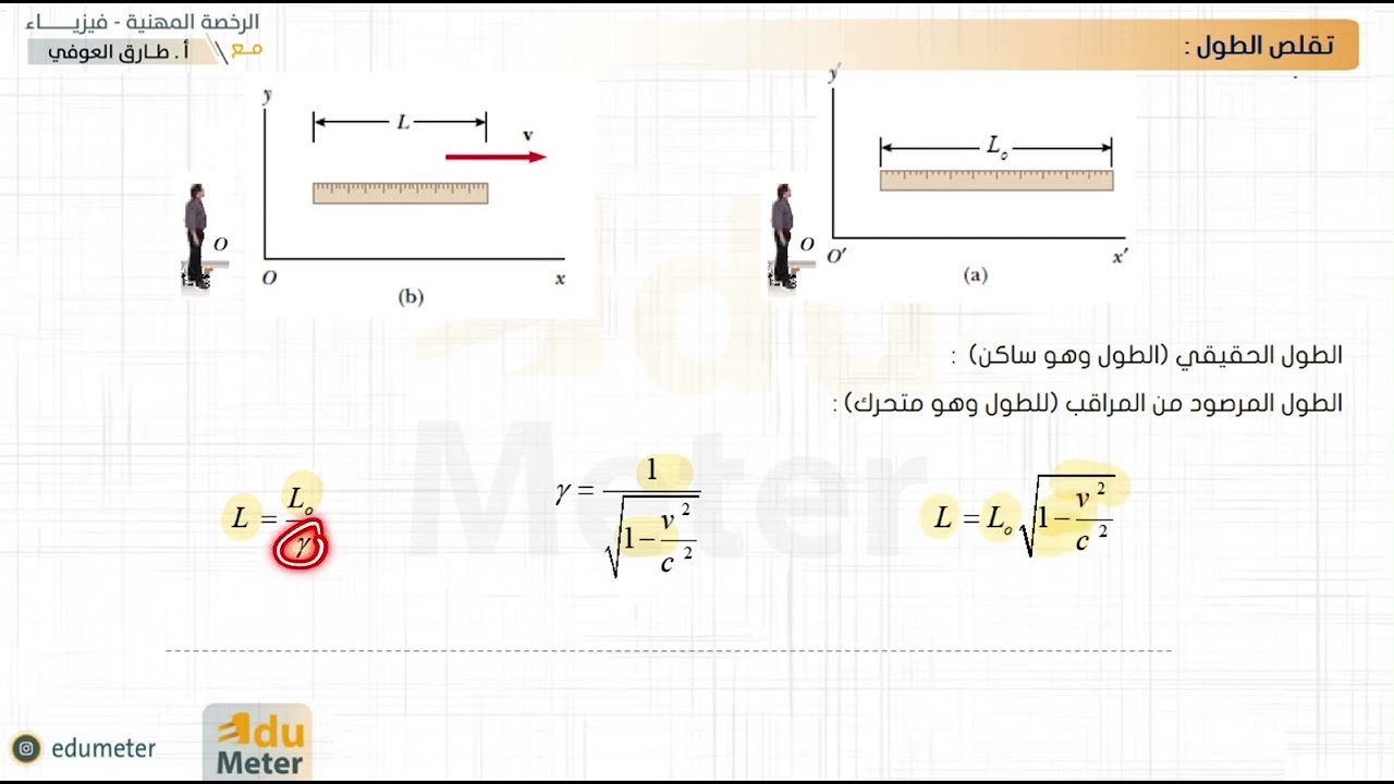 مراجعة ليلة الاختبار : تقلص الطول