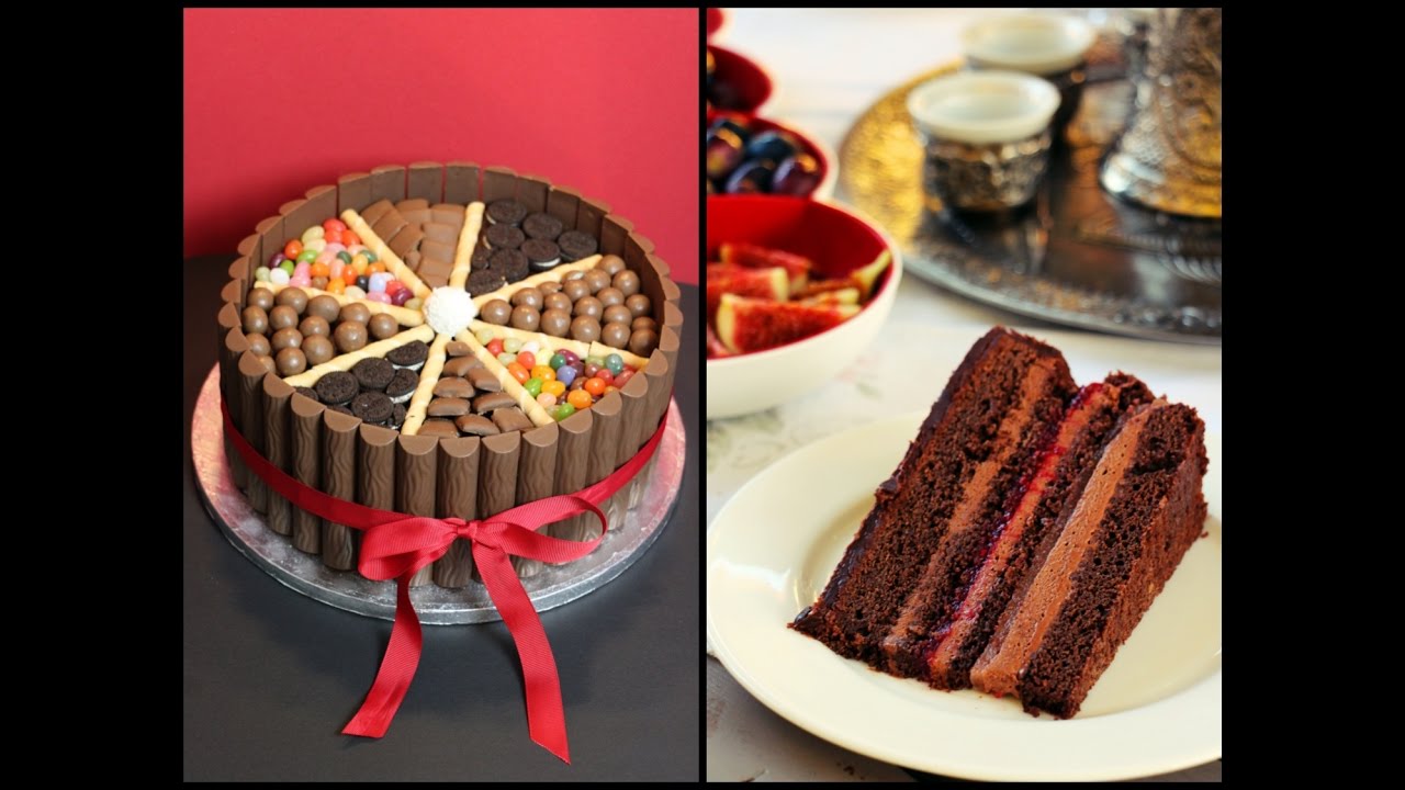 Čokoladna torta sa želeom od voća i rođendanskom dekoracijom - Mousse au chocolat cake