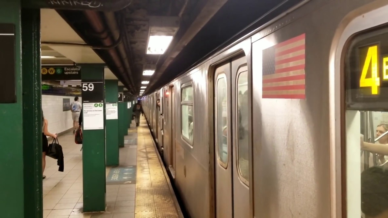 MTA NYC Subway: (4) (5) (6) (N) (R) (W) trains at Lexington Ave - 59 St