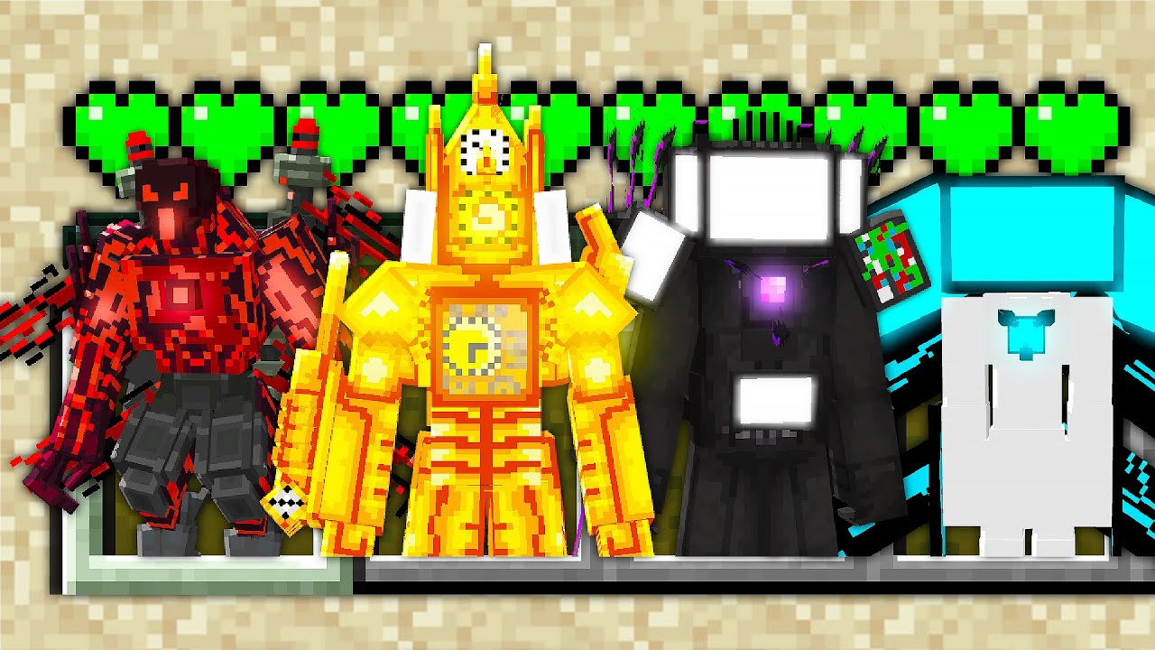 TODOS OS TITANS DE SKIBIDI TOILET NO MINECRAFT