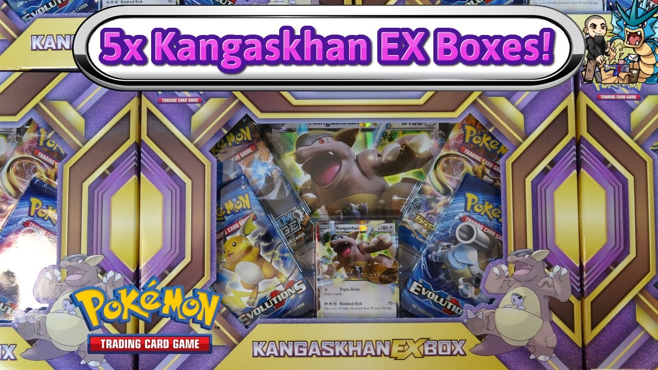 Opening 5x Kangaskhan EX boxes! Pokemon TCG unboxing