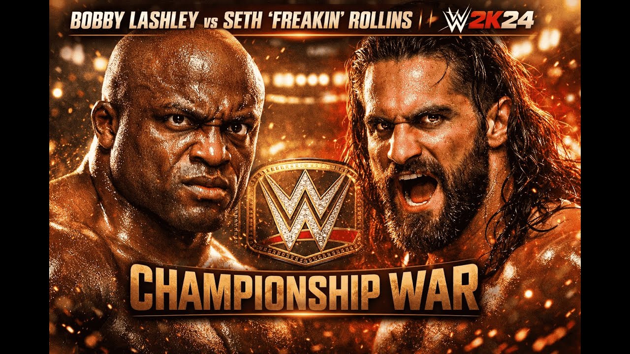 Bobby Lashley vs Seth “Freakin” Rollins 🔥 World Heavyweight Championship | WWE 2K24