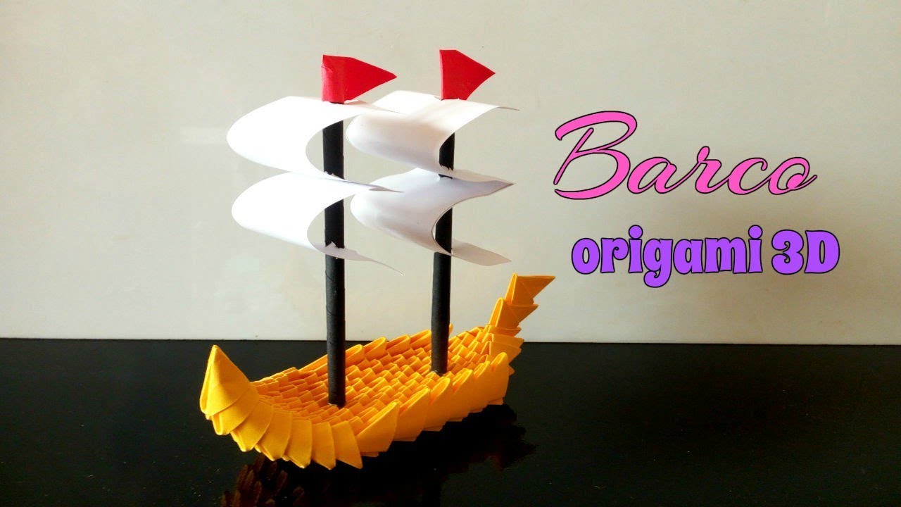 BARCO ORIGAMI 3D con POCAS PIEZAS.