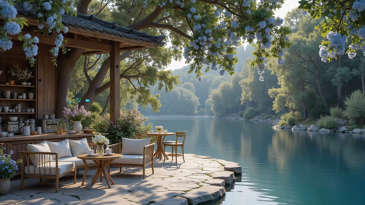 Peaceful Lakeside Piano 🌿 Soft Birds, Calm Water & Cozy Nature Sounds
