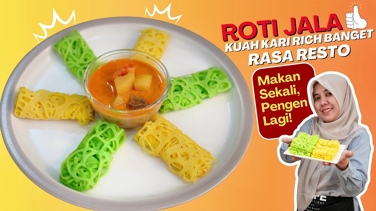 CARA BIKIN ROTI JALA ANTI SOBEK  DAN KARI DAGING ! KUAH KARI NYA GURIH BANGET!
