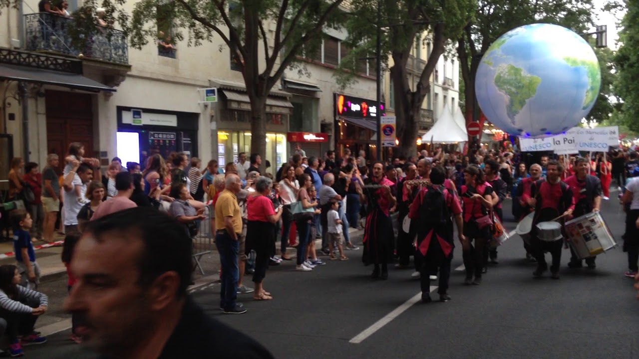 Pegoulade 2017 feria de N&icirc;mes, Batucada. Feria of N&icirc;mes 2017, parade, Batucada