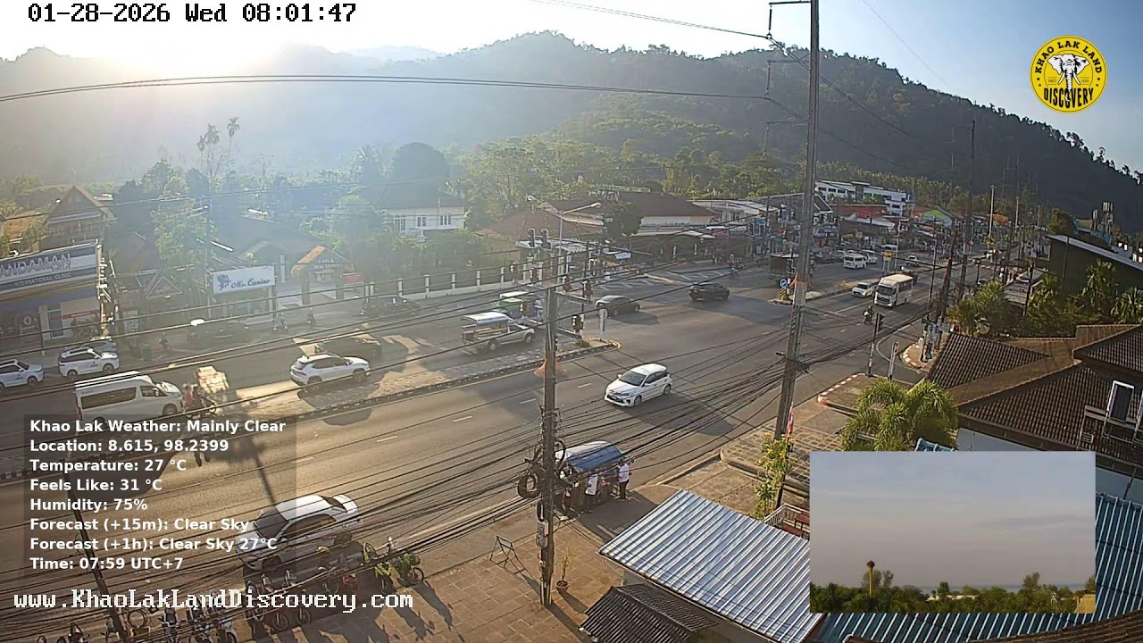 🔴 Khao Lak Webcam - Phang Nga, Thailand 🇹🇭 28-Jan-2026 02:53