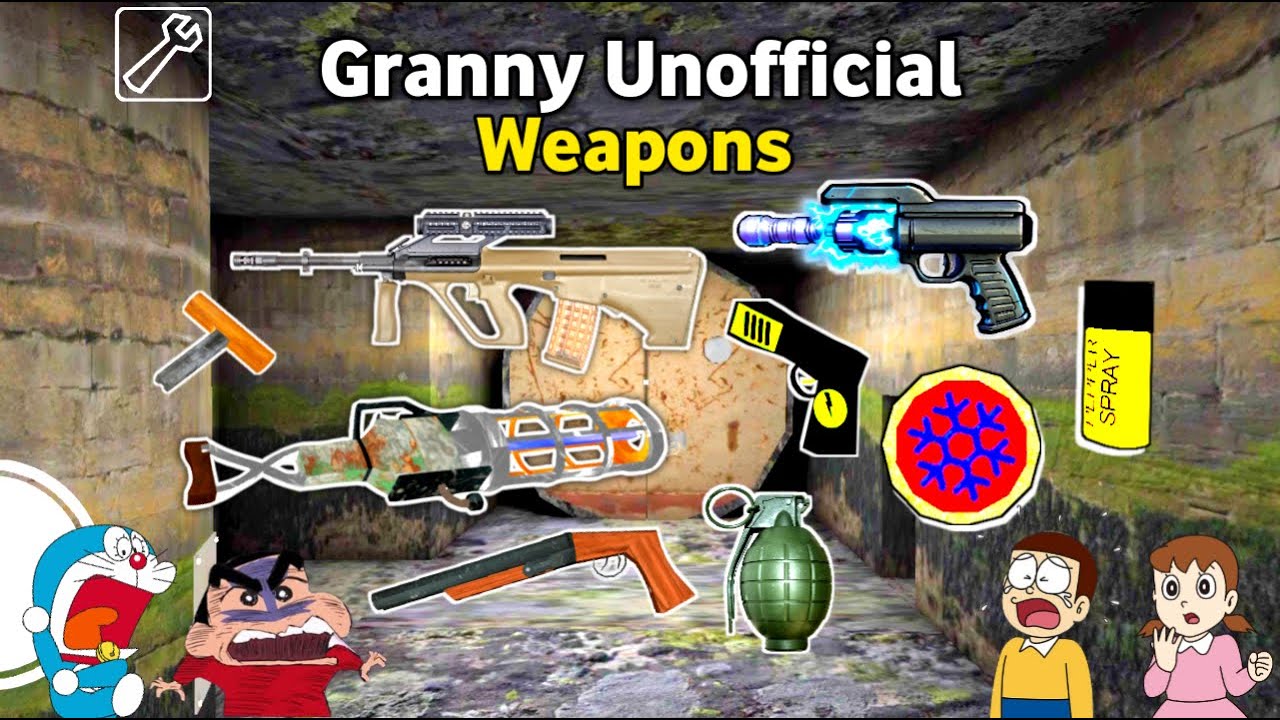 All New Weapons in All Granny Unofficial chapters With Shinchan Nobita