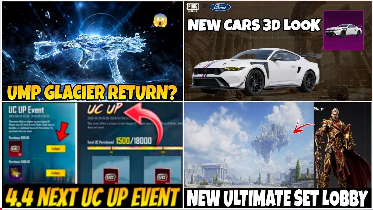 🔴UMP GLACIER RETURN? |NEXT UC UP EVENT DATE?🔥 |NEXT MOTOR CRUISE 3D LEAKS😱 |4.4 ULTIMATE SET LOBBY😍