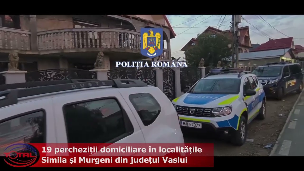 VIDEO//19 percheziții domiciliare în localitățile Simila și Murgeni din județul Vaslui