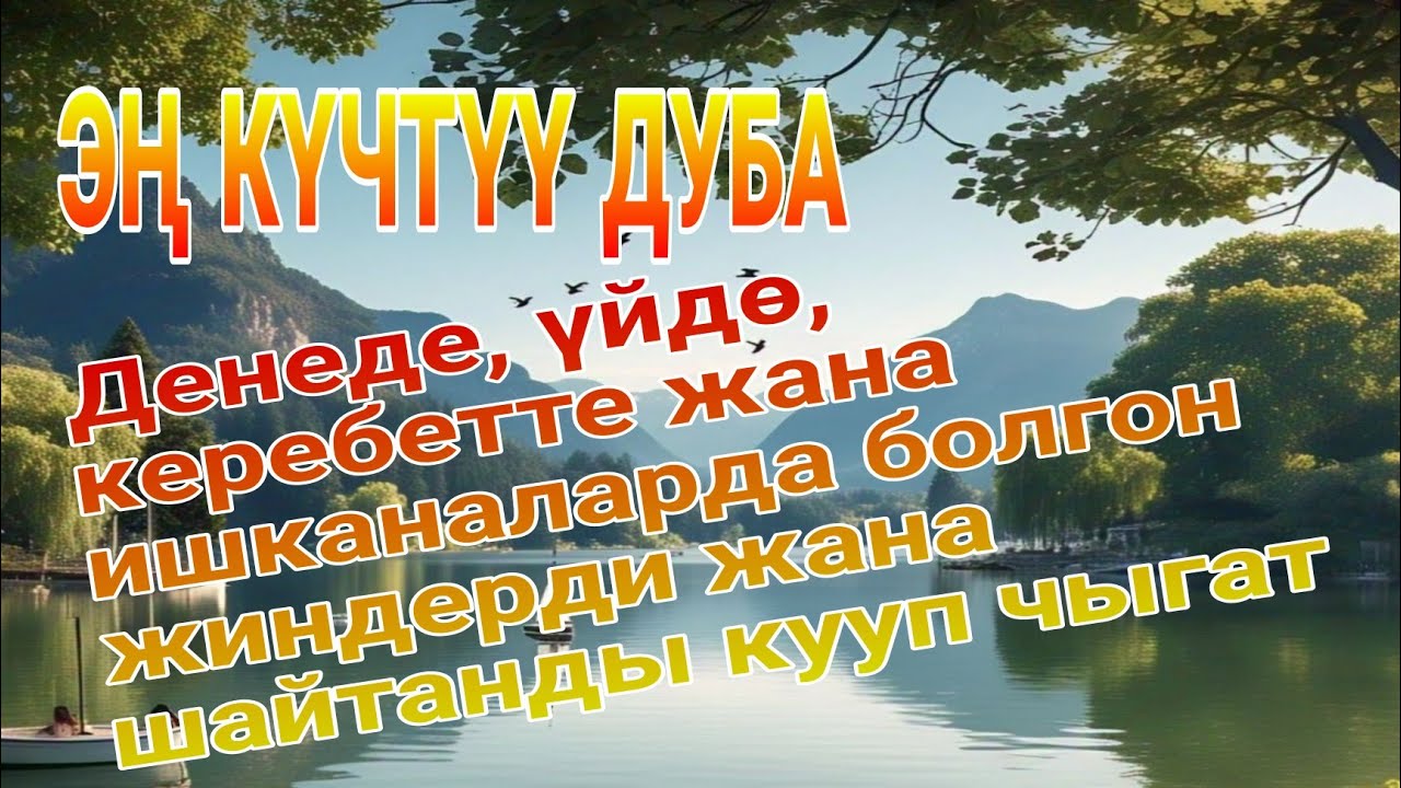 ЭҢ КҮЧТҮҮ ДУБА – Денеде, үйдө, керебетте жана ишканаларда болгон жиндерди жана шайтанды кууп чыгат