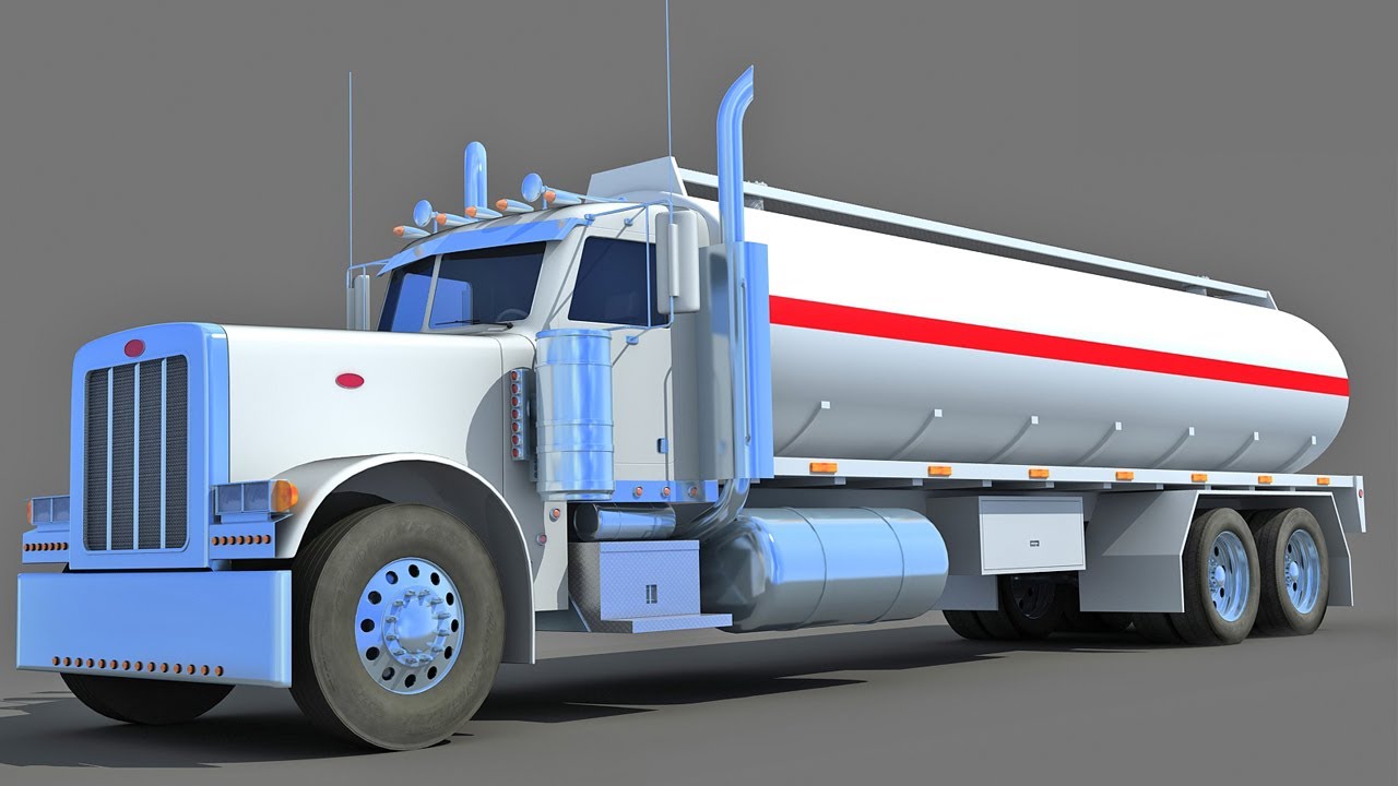 American Tanker Truck 3D Model