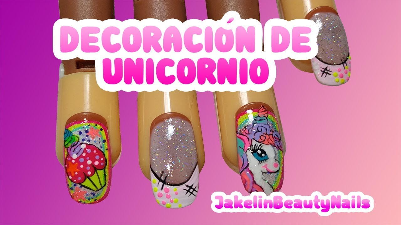 Diseño de unicornio 🦄/Nail art fácil 🥰