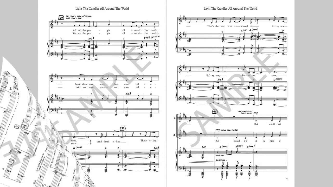Light The Candles All Around The World - MusicK8.com Octavo
