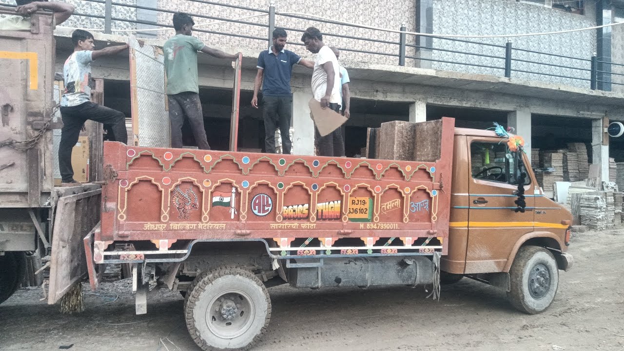 Tata 709 gadi tile loading 😎😎
