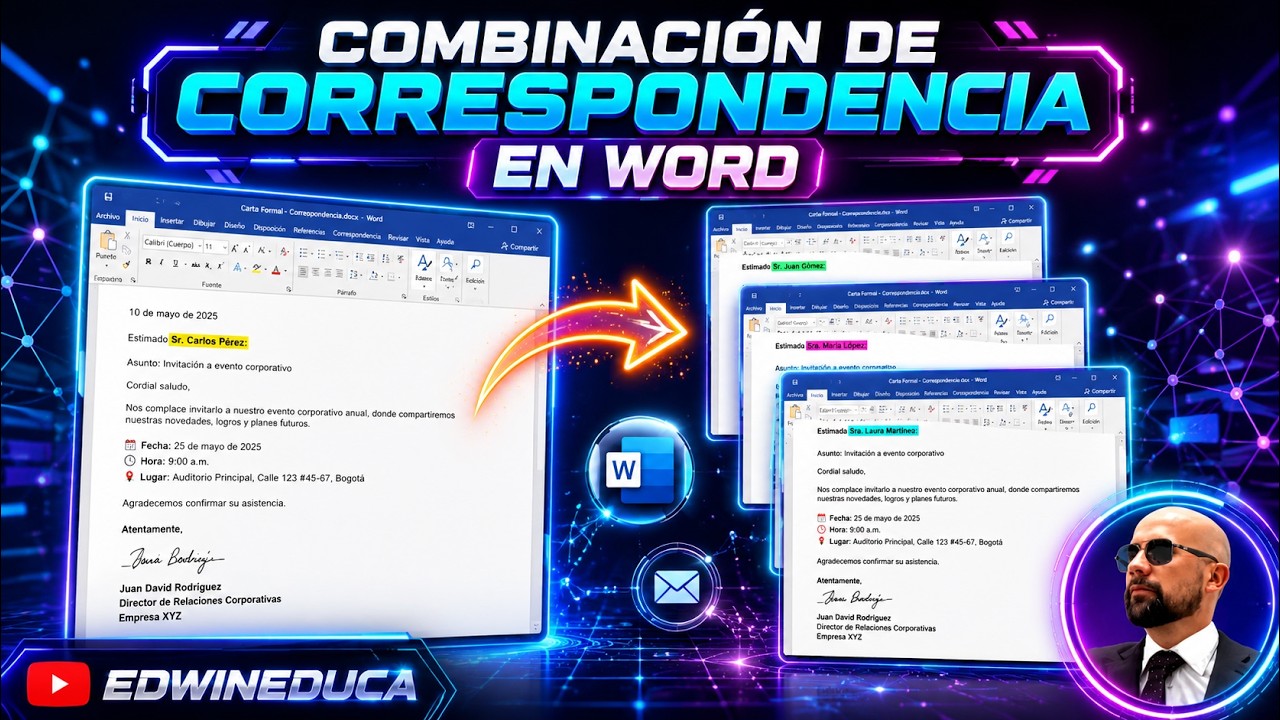 ✅Word V&iacute;deo 06, C&oacute;mo hacer una Combinaci&oacute;n de correspondencia, un documento para varios destinos👌