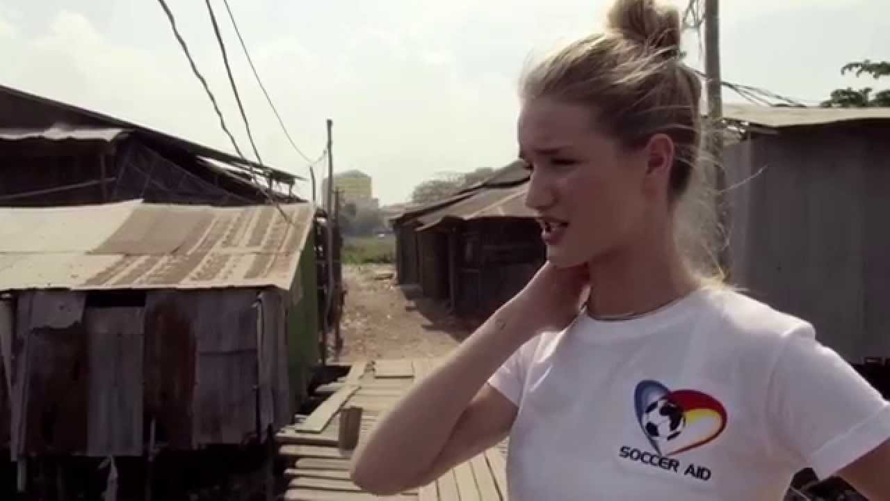 Rosie Huntington-Whiteley supports Soccer Aid for children in Cambodia