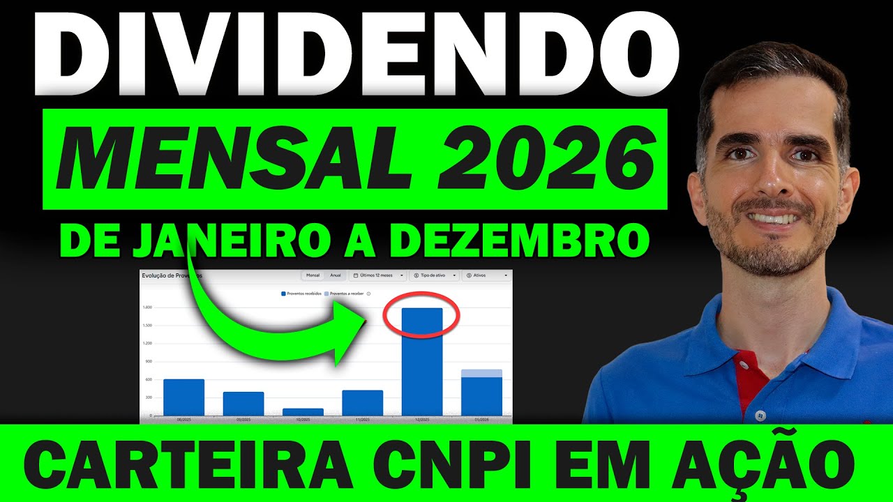 VÃO PAGAR MUITO! CARTEIRA PARA RECEBER DIVIDENDO MENSAL EM 2026 - PETR4, VALE3, BBAS3, CXSE3, JHSF3