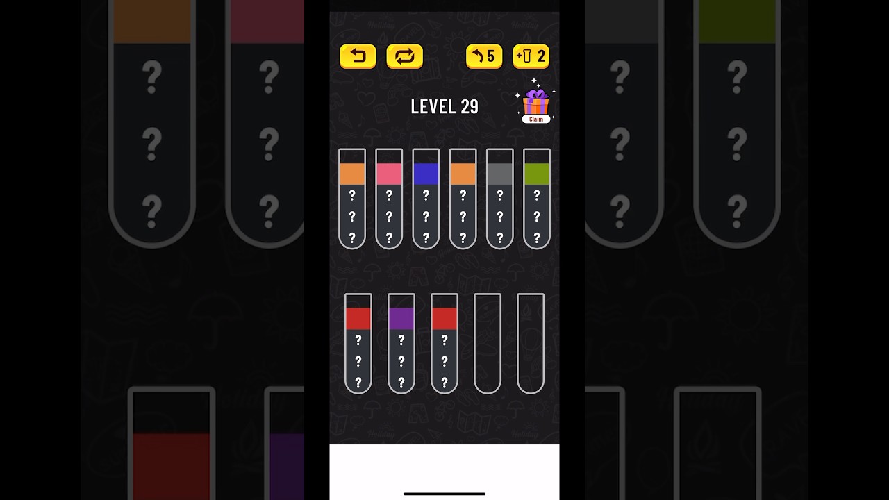Water Sort Puzzle Level 29 Walkthrough #shorts #watersortpuzzle