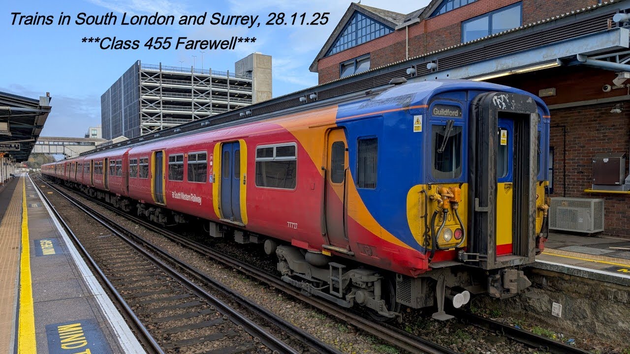 Trains in South London and Surrey, 28.11.25, Class 455 Farewell