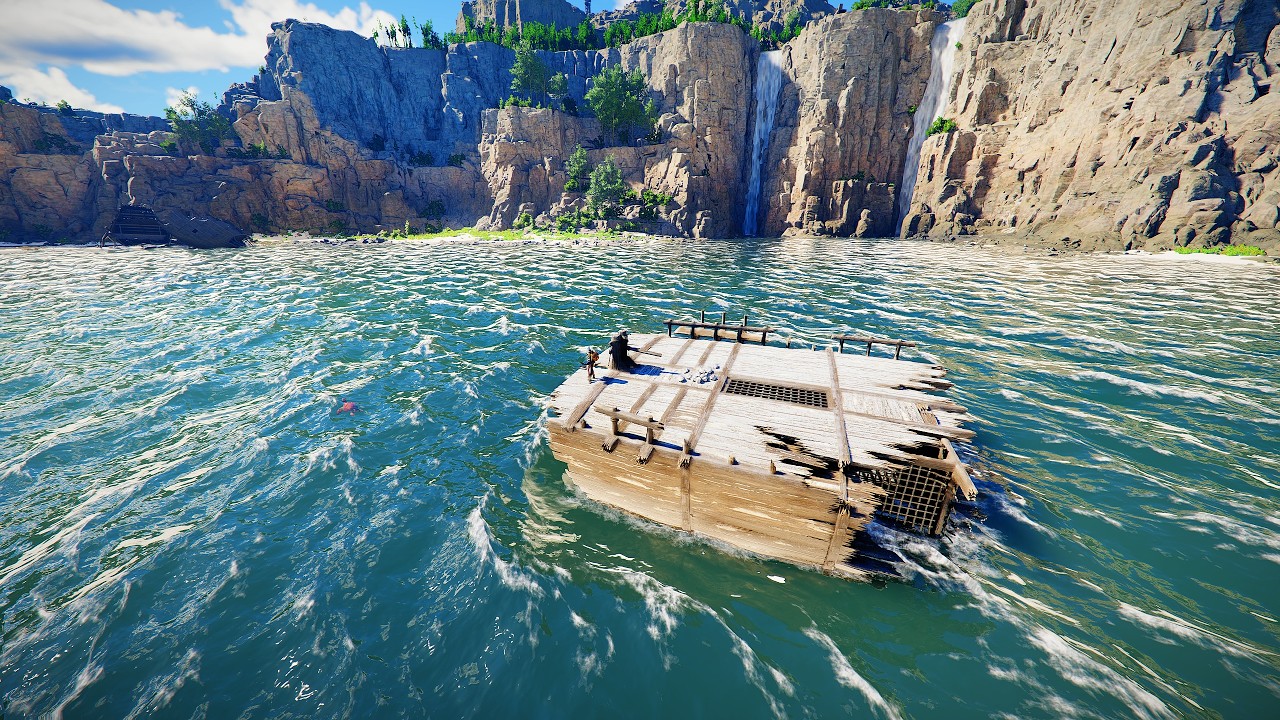 붉은 사막 부서진 배 띄웠습니다&hellip; 방향 조절까지 됨 l Boat launched in Crimson Desert&hellip; I can steer it?!