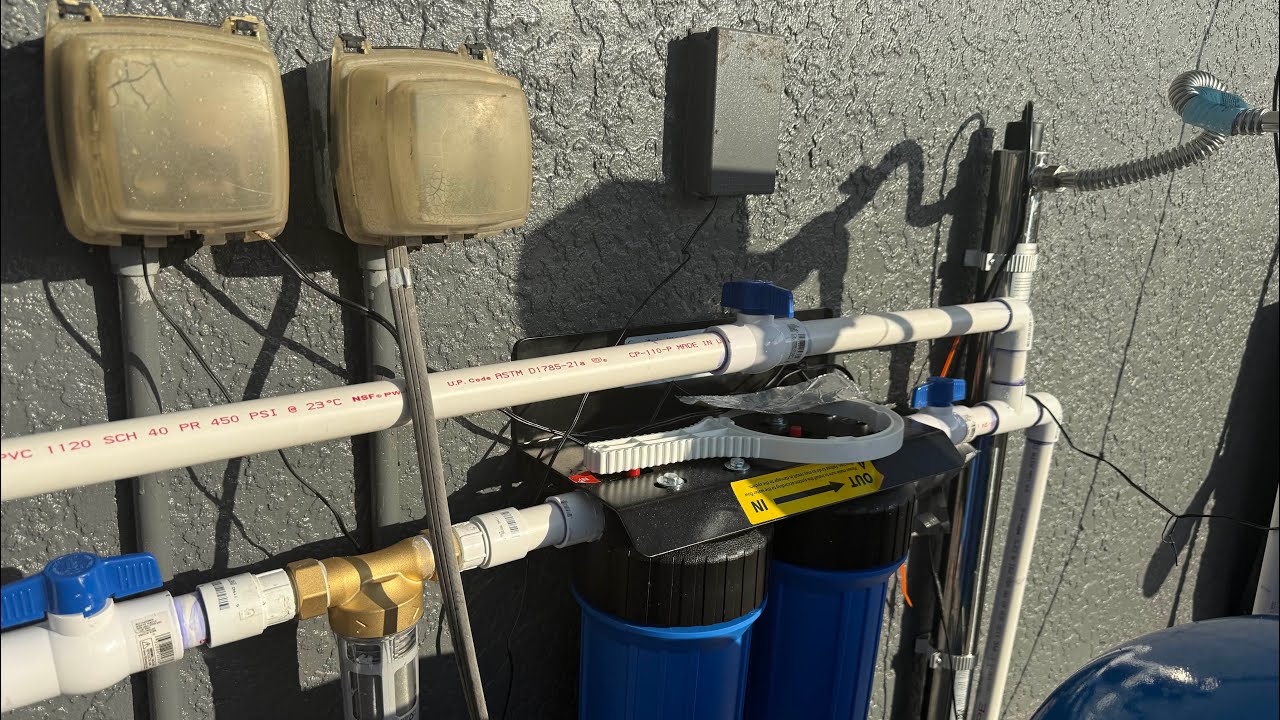 Aquaboon UV Water purification, iSpring WGB21B 2 Stage Water Filter, and pressure tank installation