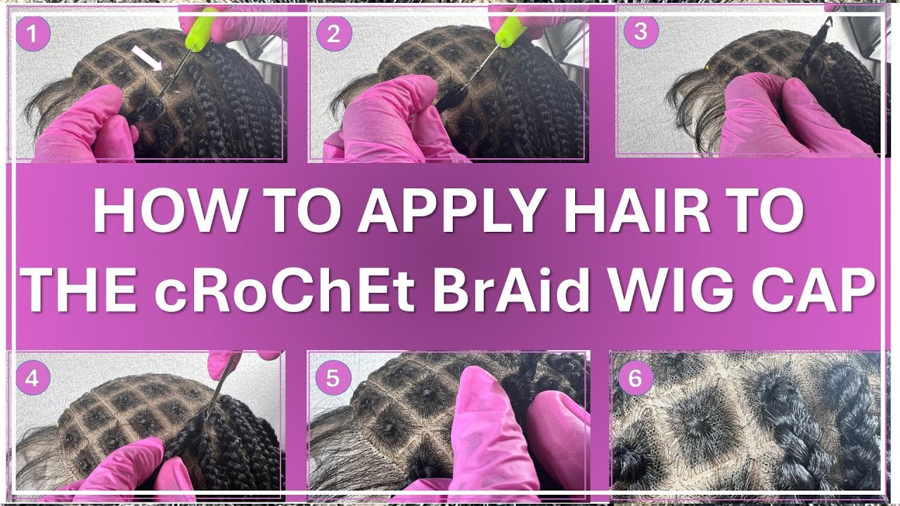 Pre Knot Crochet Braid Cap Application | How to Add Hair to the Wig Cap - Demonstration